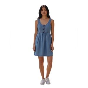 ANTHRO TIBI CORSET BACK BLUE DEMIN SLEEVELESS MINI DRESS 0